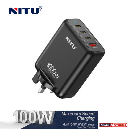 100W Charger Adapter UK Plug 100W  Dual Type C*100W+1*QC3.0 +1*Type C 35W GaN Charger