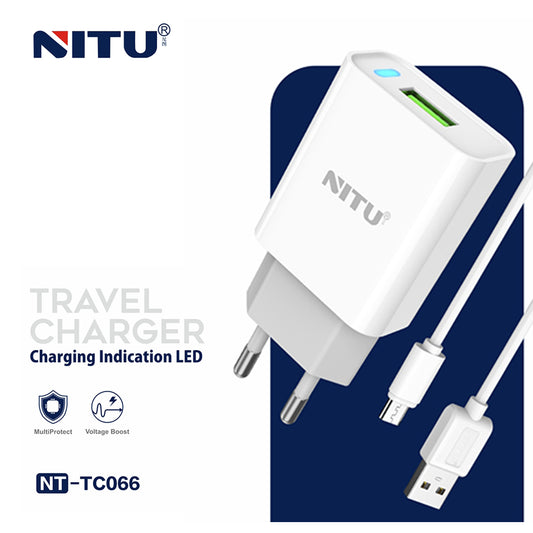 Charger Adapter EU Plug USB 5V/2.4A Fast Charger With A-Micro Cable